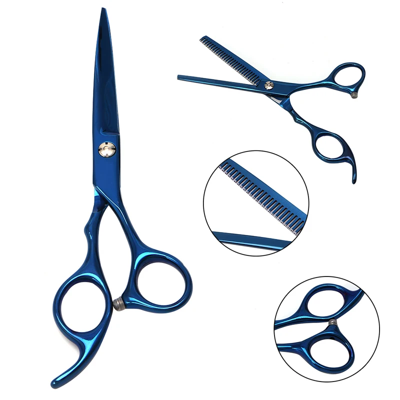 

Profession Hair Trimmer 6in Stainless Steel Hairdressing Scissors Salon Shears Dazzling Blue