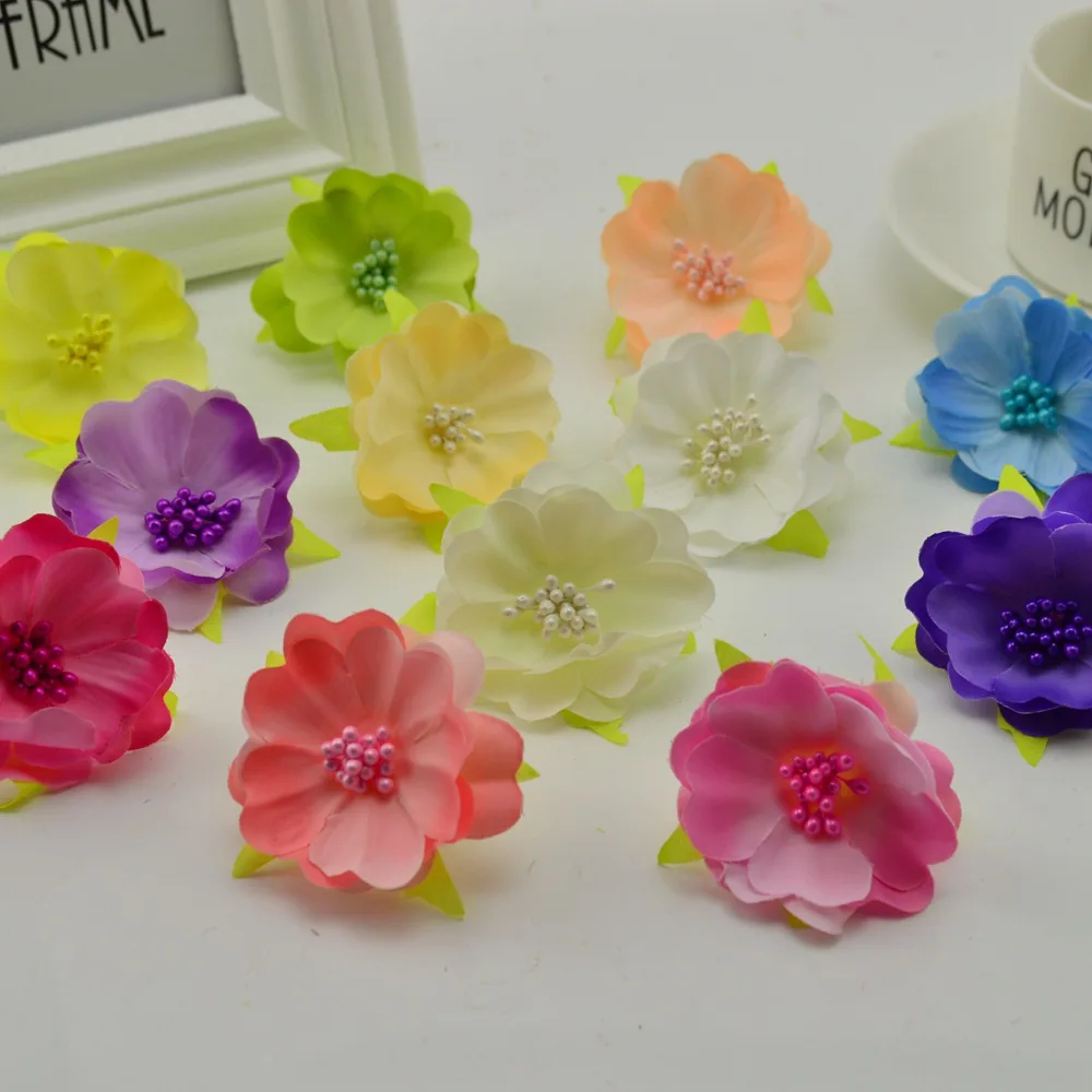 

10 pcs DIY High Quality Artificial Head Silk Flowers For Wedding Home Garden Party Decoration Scrapbooking Cars Faux Flowers