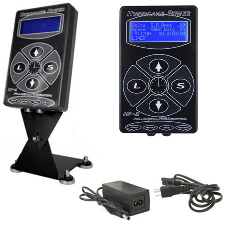 Professional Digital Hurricane HP-2 LCD Display Tattoo Machine Power Supply Dual Black for Tattoo Machine Professional Digital Hurricane HP-2 LCD Display Tattoo Machine Power Supply Dual Black for Tattoo Machine