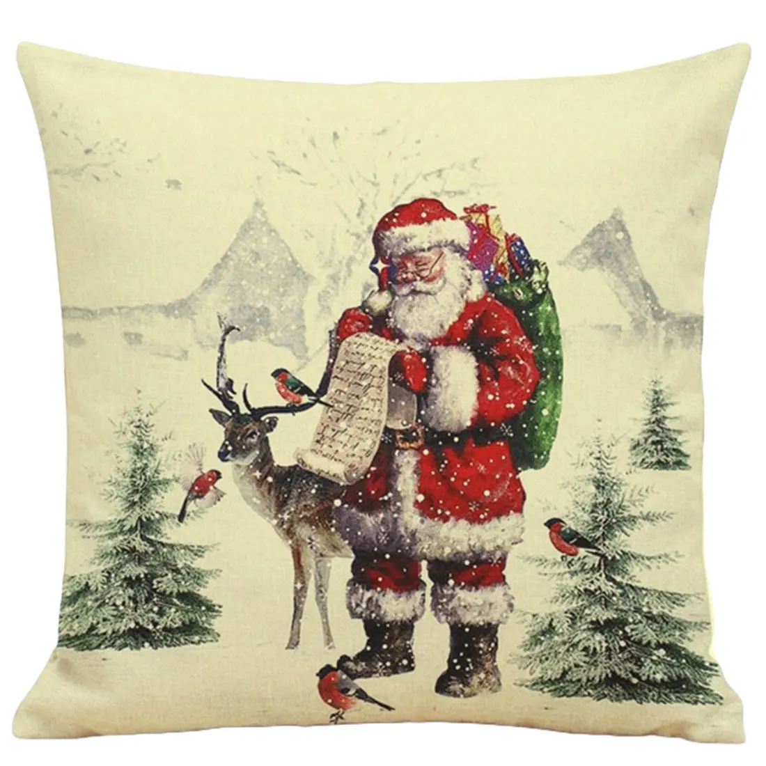 Рождественские новогодние наволочки для подушки, украшения для дома, льняная наволочка, снежинка, дерево, подарки, наволочка, Декор - Цвет: 11