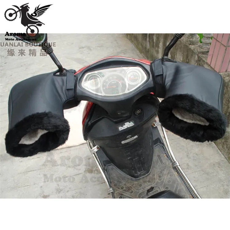 Утолщение moto rbike перчатки на руль тепло для верховой езды moto часть теплые ветрозащитные из искусственной кожи зимние rcycle handguard
