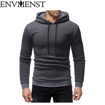 

Fashion Solid Color Hoodies Spring Autumn Long Sleeved Hooded Tops Casual Hip Pop Pullover Men Sweatshirt 4 Colors