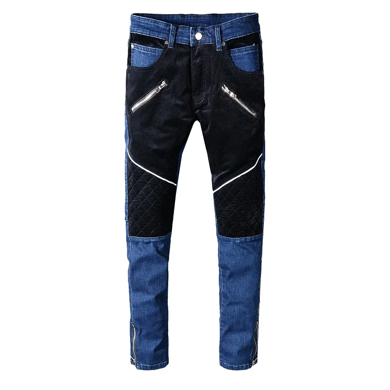 

Free Shipping New Men Jeans Fashion Casual Blue Skinny Jeans Men Big Sizes Zipper Designer Stretch Mens Denim Pants Jeans Men