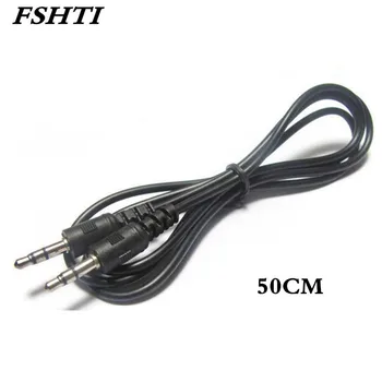 

200pcs/lot Wholesale 50cm 3.5 mm pin to 3.5 mm pin stero audio cable Headphone Jack Black color Free Shipping