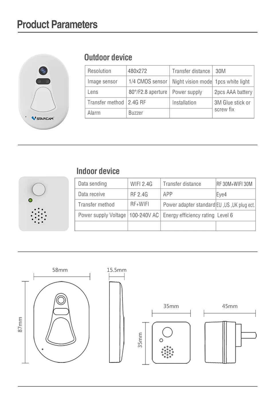 VStarcam безопасности Wifi двери облако хранения дверной Звонок камера ночного видения двери просмотра фотография