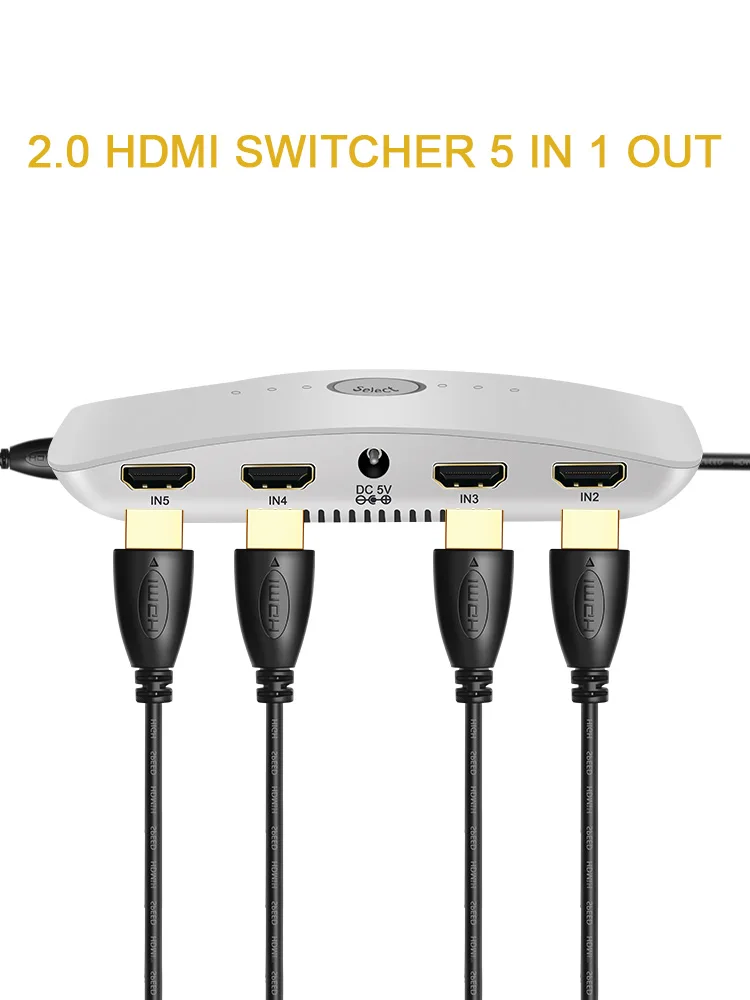2 0 версия 4K 60Hz HDMI переключатель 5 в 1 поддержка HDR конвертер с ИК управлением для ПК