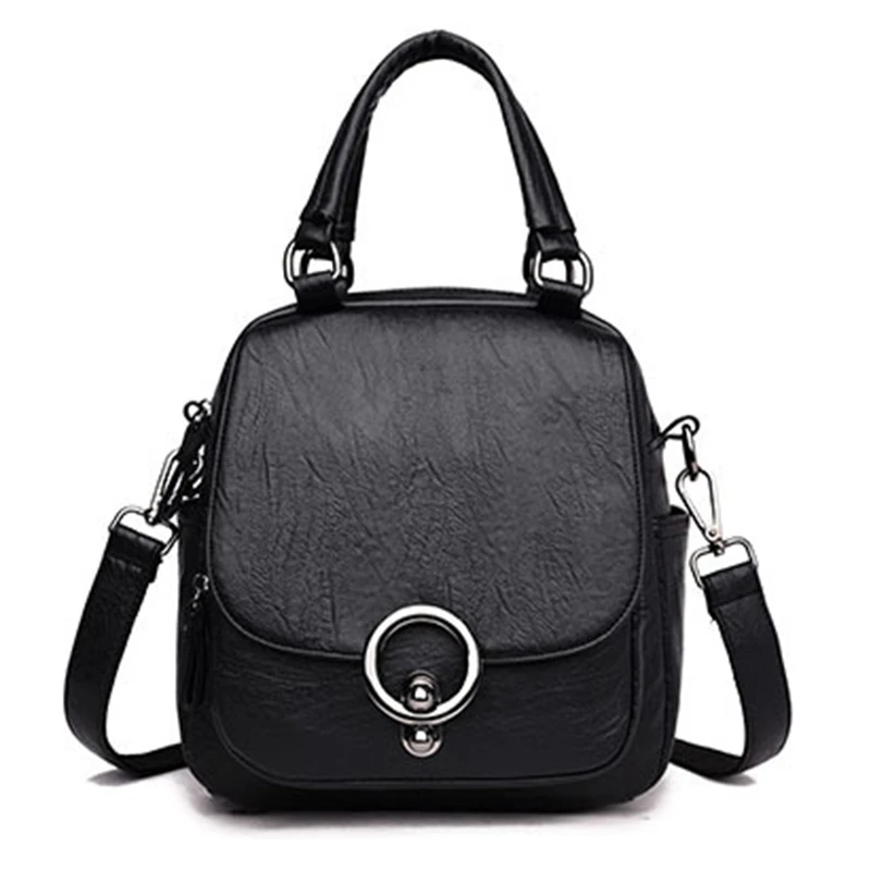 

ABSF Multifunction Pu Leather Women Casual School Shoulder Bag for Teenager Girl