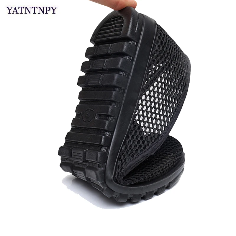 YATNTNPY Summer Mesh Shoes Men Slip-on Flat Sapatos Black lHollow out Comfortable Father Shoes Man Casual Moccasins espadrilles