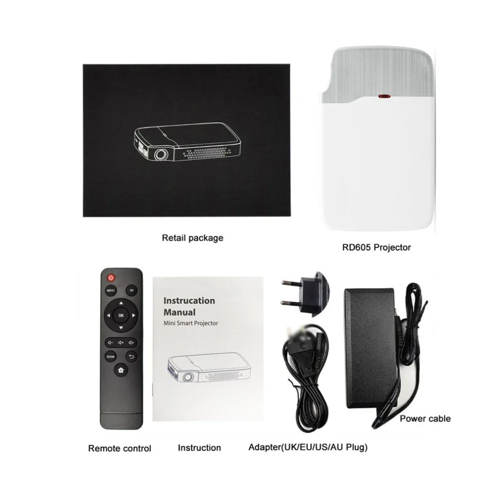 RD-605 Mini Projector WiFi Bluetooth 4,0 3D LED 2500 Lumens Digital projector 1080P EU/US/UK/AU Plug