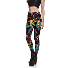 JIGERJOGER зима Рождество Праздник Хэллоуин серия Цветные печати лиса голова животного леггинсы