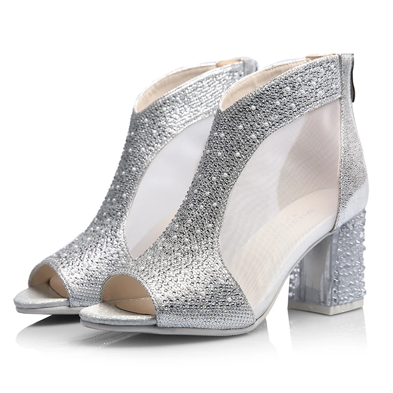 Women's shoes 2017 summer new brand OL fish mouth sandals hollow mesh yarn sexy wedding shoes comfortable professional shoes Women's Shoes