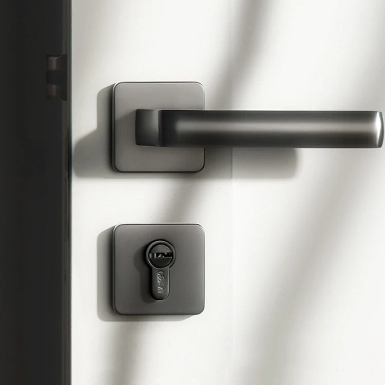  Gray /zinc alloy door handle Interior /Square Bedroom door lock Split Silent door lock Door hardwar - 33055248543