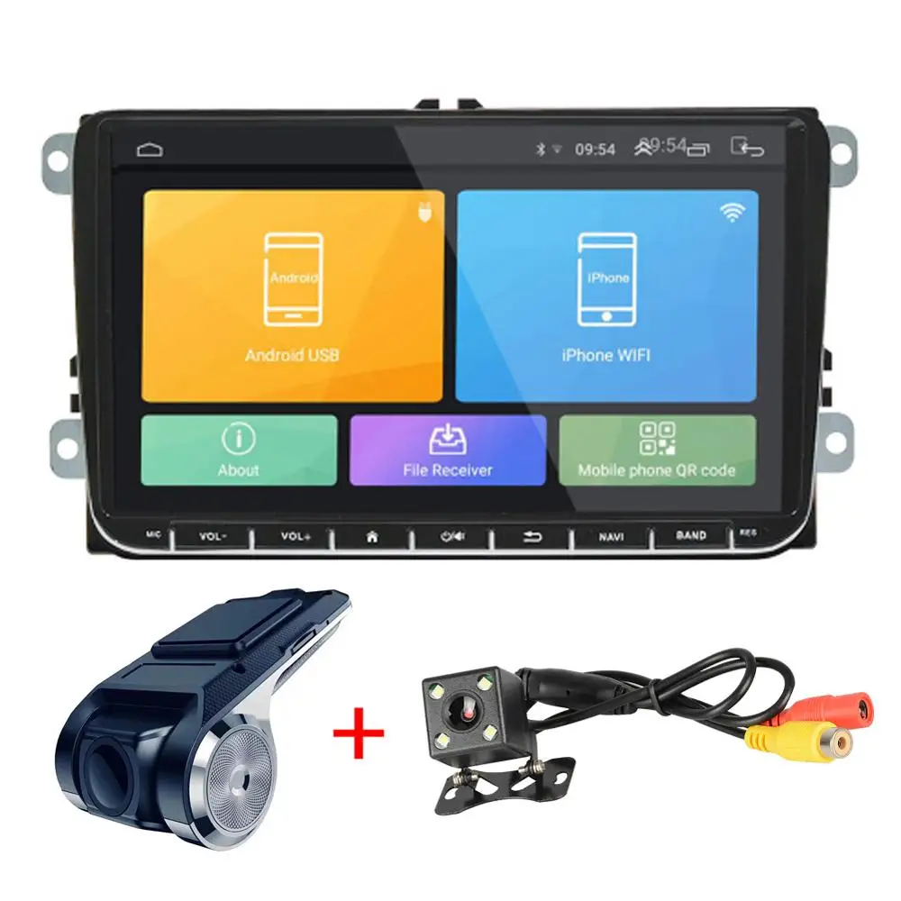 

2 DIN Android 8.1 Car radio Car GPS Navigation 9'' Autoradio For SKODA GOLF 5 Golf 6 POLO PASSAT B5 B6 TIGUAN DVD player BTRDS