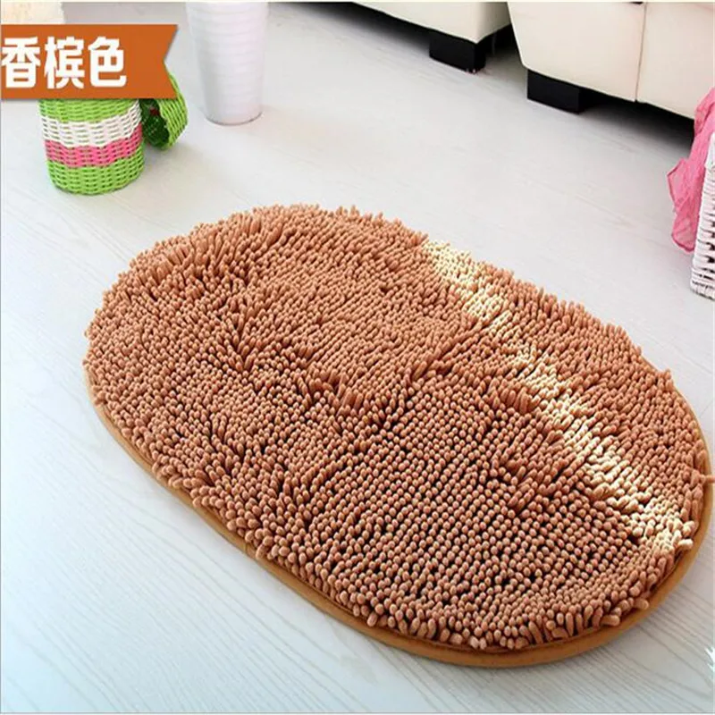 1Pcs Fashion Oval Chenille Non-slip Mats Thick Super Soft Solid Color Carpet Stair Window/Floor Rug/ Living room carpet/Area Rug