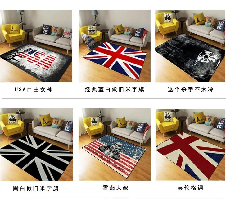 Трендовая личность британский флаг ковер в виде флага гостиная креативный прямоугольный ковер в виде флага спальня кровать коврик
