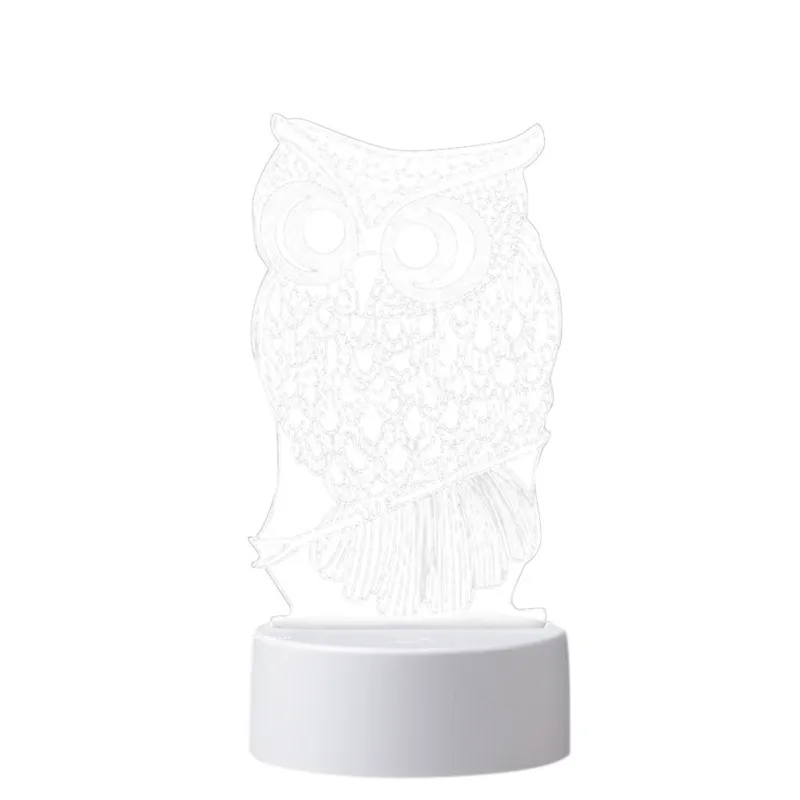 Сова Форма 3D USB акриловый ночной Светильник Светодиодный настольный стол украшение для спальни подарок теплый белый светильник ночник милый светодиодный светильник 30DC25