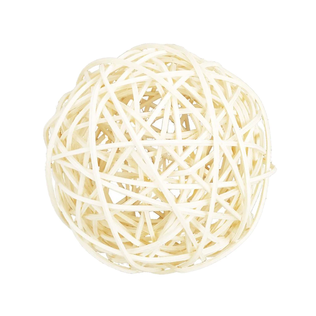 100mm White Large Wicker Rattan Balls - Decorative Balls for Bowls, Vase Filler, Coffee Table Decor, Wedding Party Decoration