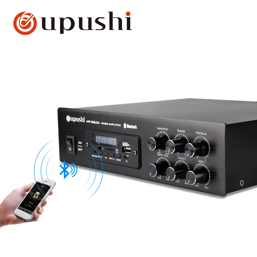Bluetooth усилитель Oupushi 60 Вт 80 мини aduio цифровой стереозвук с usb sd пультом