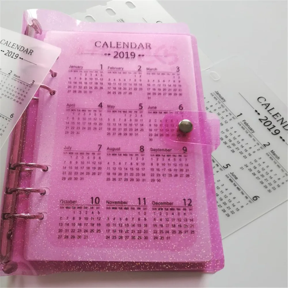 

A5 A6 PP 2019 Calendar Spiral Notebook Separate Sheet Office School Stationery Planner Accessory Spacer Plate Index Page Sheets