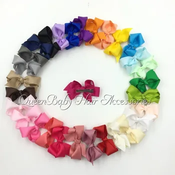 

20pcs/lot 4"*3" Grosgrain Bows Ribbon Bow With Hair Clip Boutique Hair Bows Hairpins Baby Girls Hair Accessroy Kidocheese