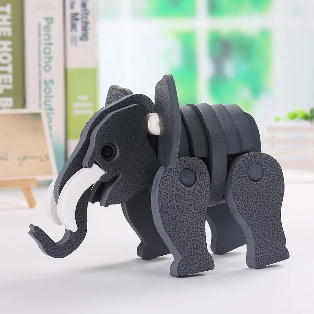 

2019 Newest Creative DIY EVA Foam Elephant Puzzle 3D Cartoon Animal Learning Education Game Toys