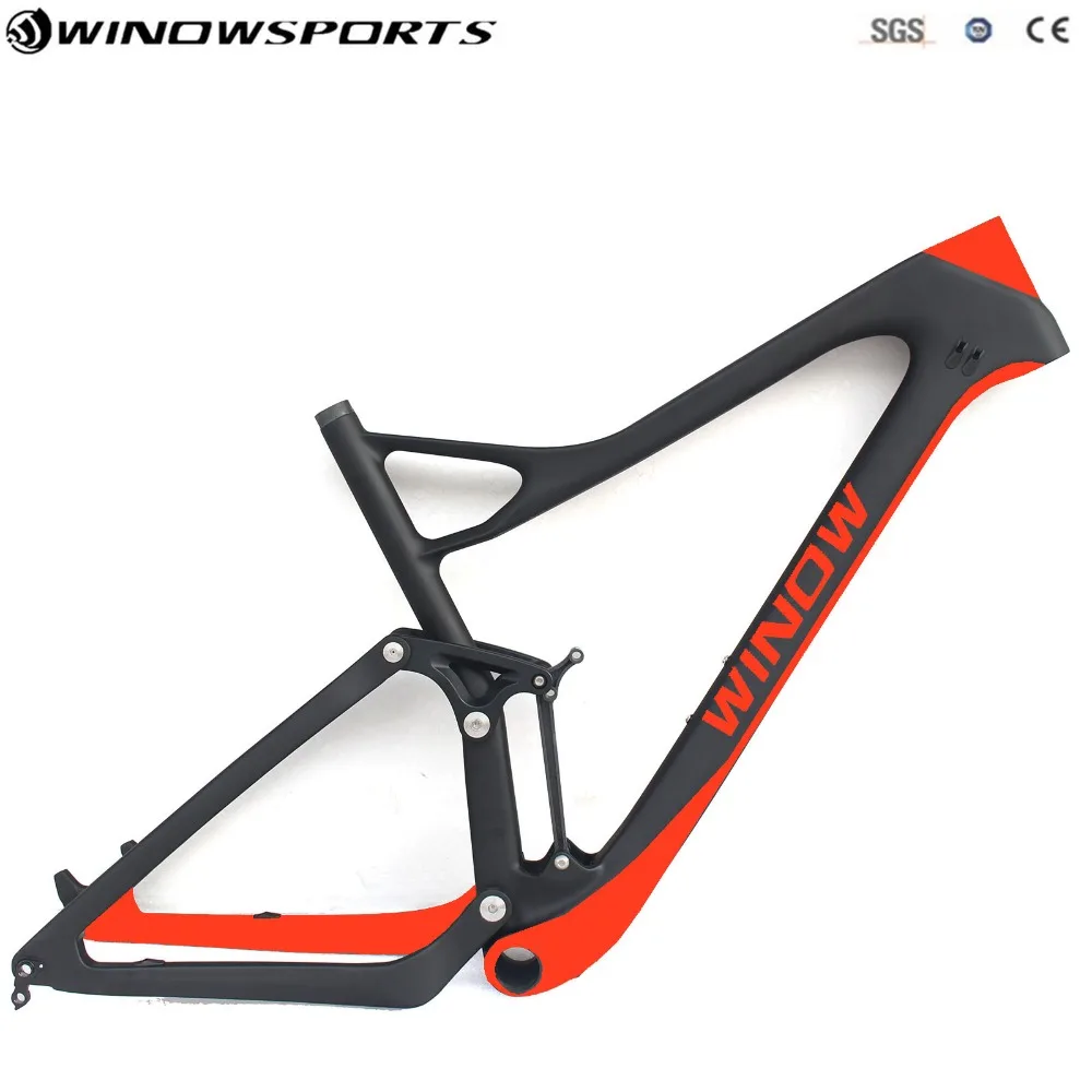 

2018 New Full Suspension mountain bike frame UD matt 142*12 29er Chinese MTB Frameset High quality full suspension mtb bike