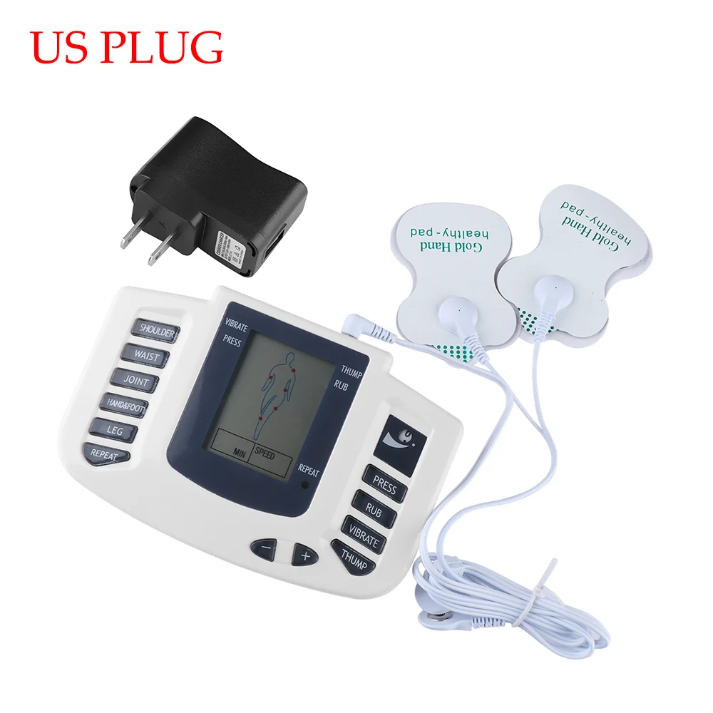 1SET Electrical Muscle Stimulator Full Body Massage Relaxation Therapy Massager Pulse tens Acupuncture Slimming Machine 16 Pads