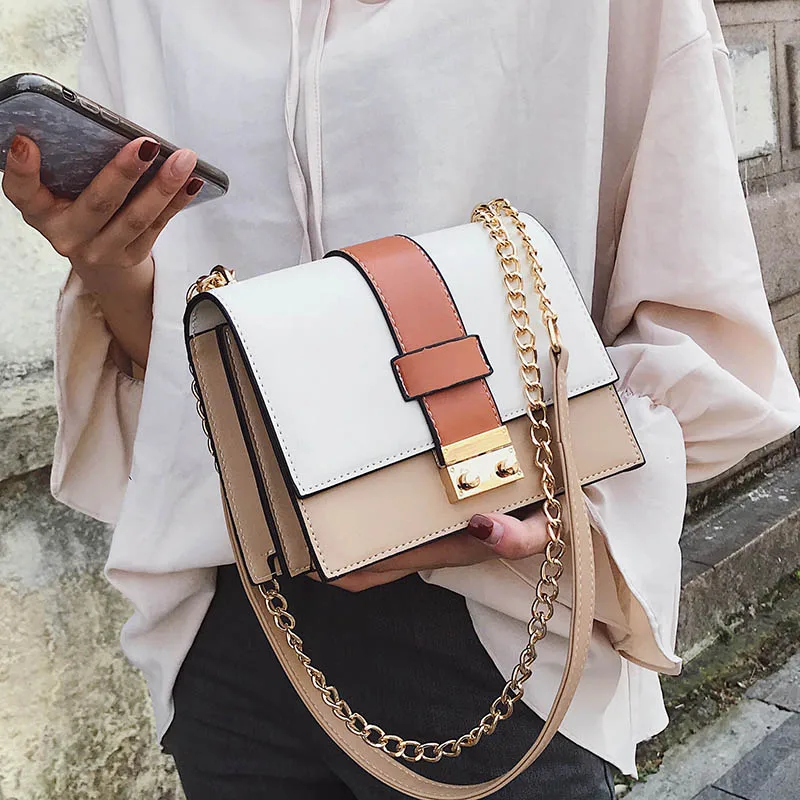 

2019 new fashion chain small square bag wild girl slung shoulder bag
