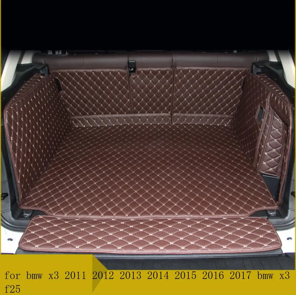fiber leather car trunk mat for bmw x3 2011 2012 2013 2014 2015 2016 2017 f25 accessories | Автомобили и мотоциклы