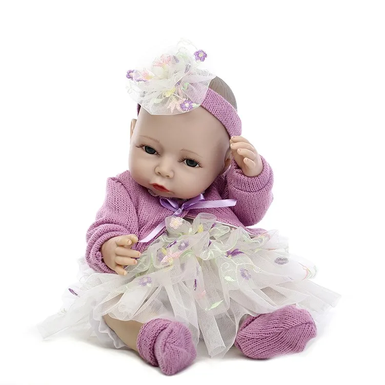 

Full Silicone reborn baby Dolls 40cm Simulation Newborn Girl Babies Princess Doll Toys Girls Brinquedos Bathe Shower Toy