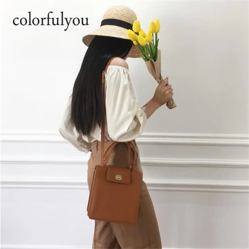 

Colorfuyou brand handbag women vintage tote bag female stereotypes fashion handbag brown PU leather Crossbody Shoulder bag bolsa