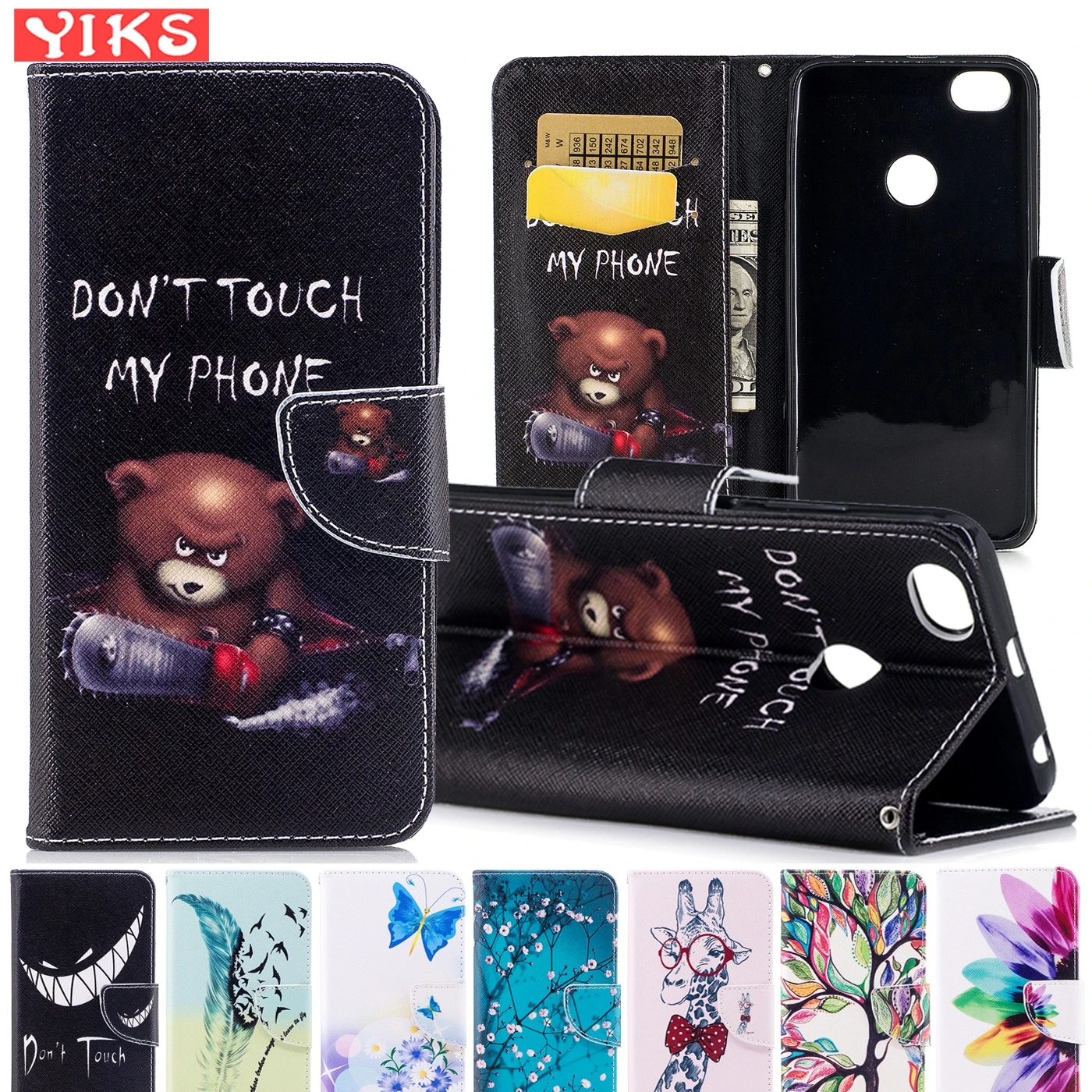 

For Xiaomi Redmi Note 5A Case Flip Wallet For Xiaomi Redmi Note 5A Pro Prime Case 'Don't Touch MY Phone' PU Leather Phone Cases