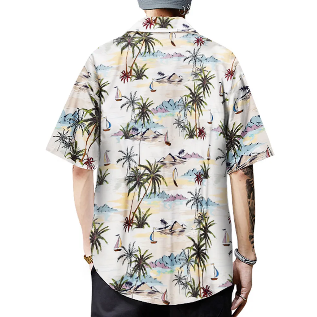 

2019 Mens Summer shirt Short sleeve Casual Tops 3D Print Short sleeved Shirt L0528
