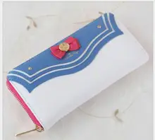 1 piece Sailor Moon Women Lady Short Wallets Purse Female Candy Color Bow Knot PU Leather for Coin Card Clutch Bag hot sale women lady long wallets purse female candy color bow pu leather carteira feminina for coin card clutch bag