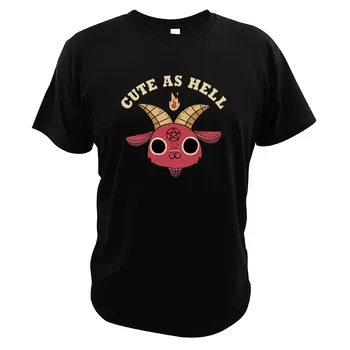 

Baphomet Tshirt Digital Print EU Size Soft Breathable Tops Tee Cute As Hell Shirt