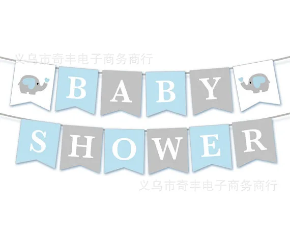 

It's A Boy It's A Girl Elephant Banner Bunting Christening Garland Baby Shower Gender Reveal Party Decorations for Baby Boy Girl