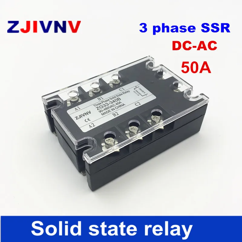 High quality 50A 3 phase SSR solid state relays DC AC general purpose