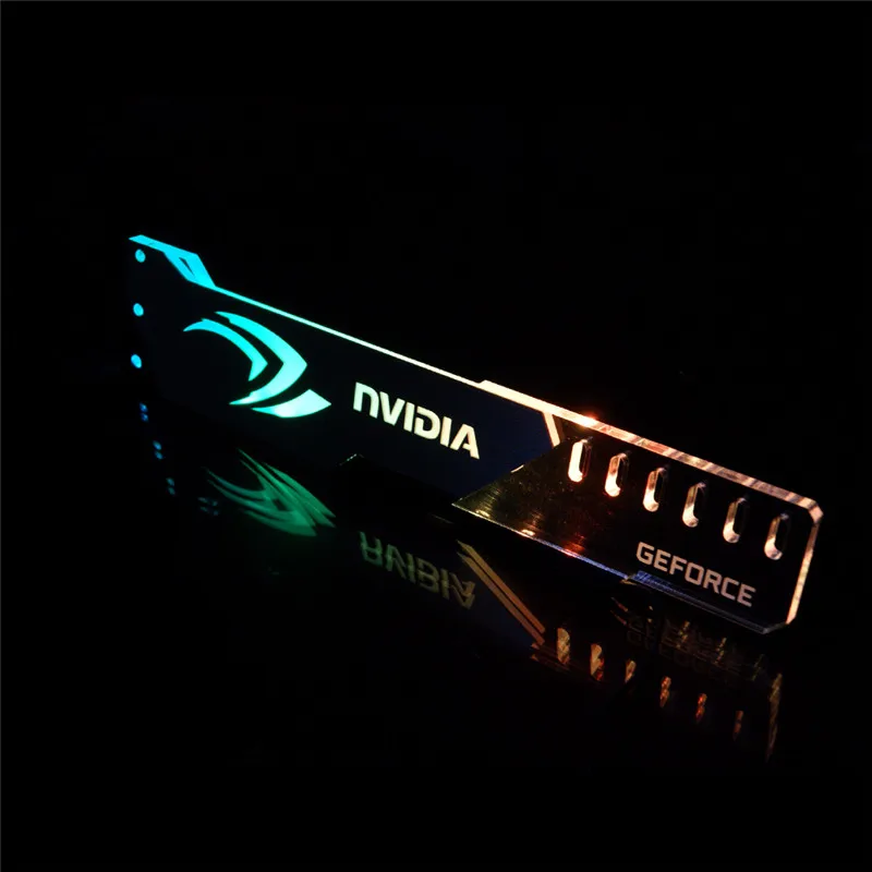 Держатель видеокарты с поддержкой VGA рамка GPU ROG 12V 4PIN RGB/5V 3PIN ARGB ASUS AURA SYNC алюминий +