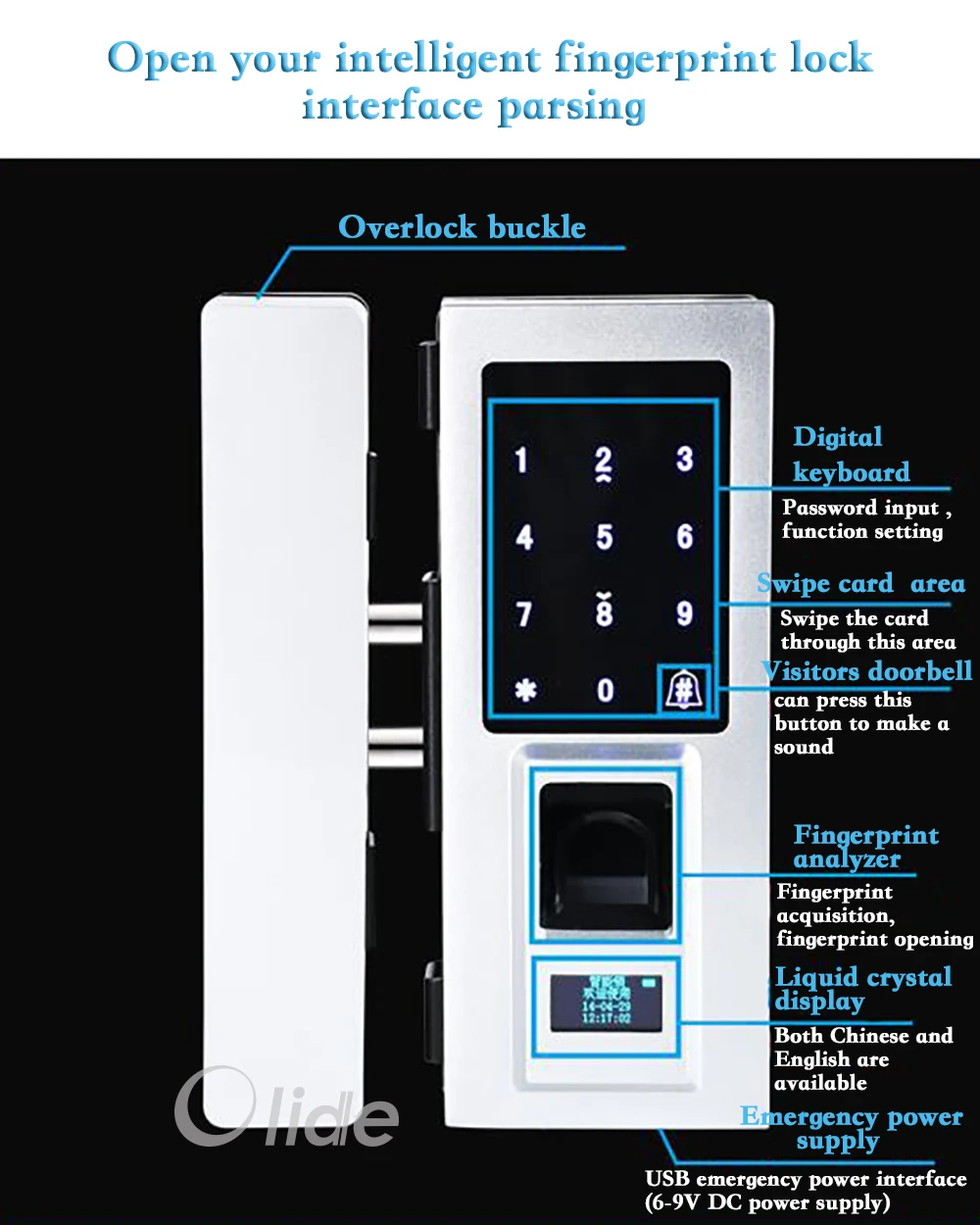 Fingerprint Door Lock for frameless door  (9)