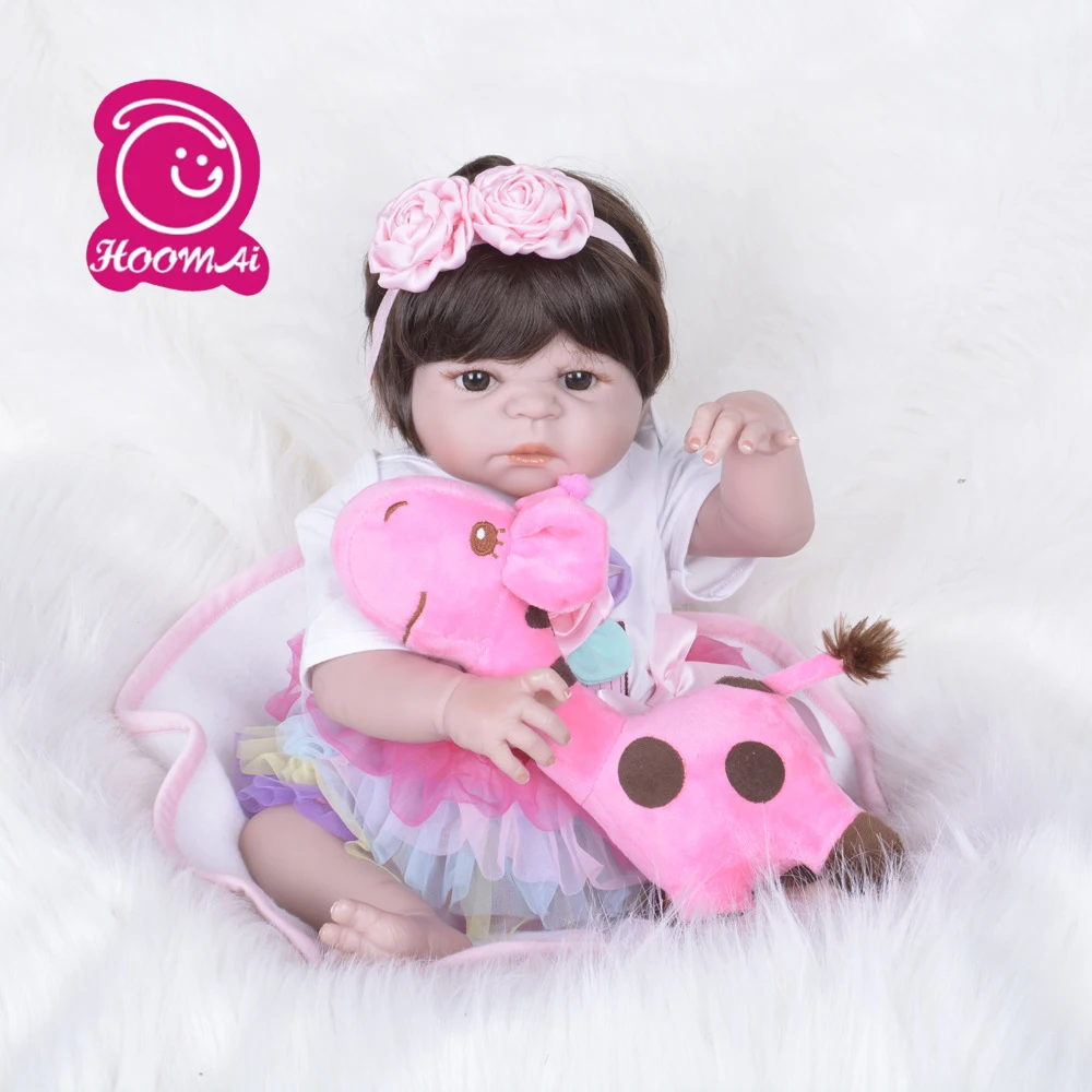 

55 cm Full Vinyl Reborn Baby Doll Toys for Kids Reborn Full Silicone Newborn Doll Boneca Reborn Silicone Toys Bath Playmate Gift