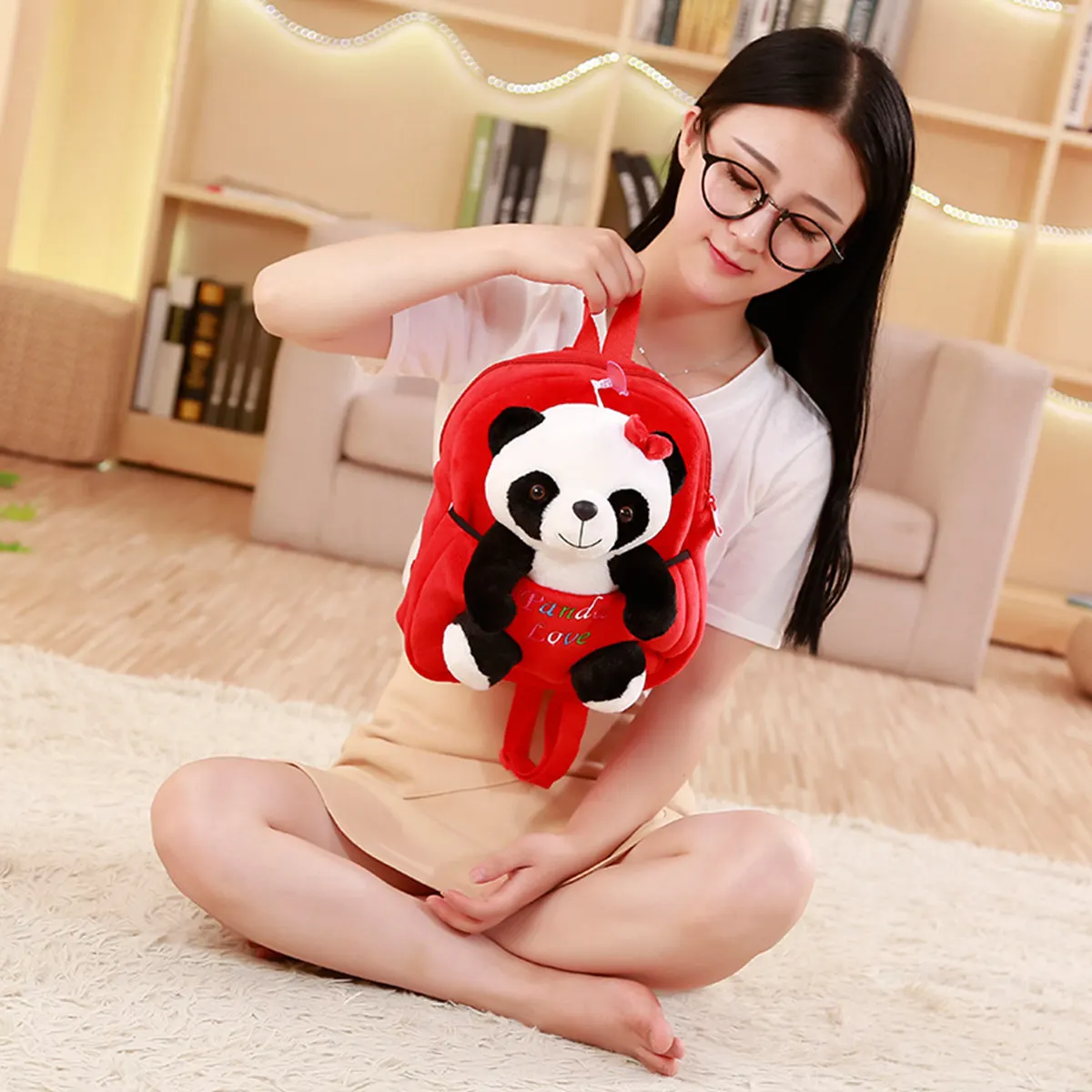 1 шт., детские рюкзаки Kawaii Panda, маленькие плюшевые игрушки для детей, студентов, для девочки, мальчика, ребёнка, мягкие плюшевые куклы, подарок