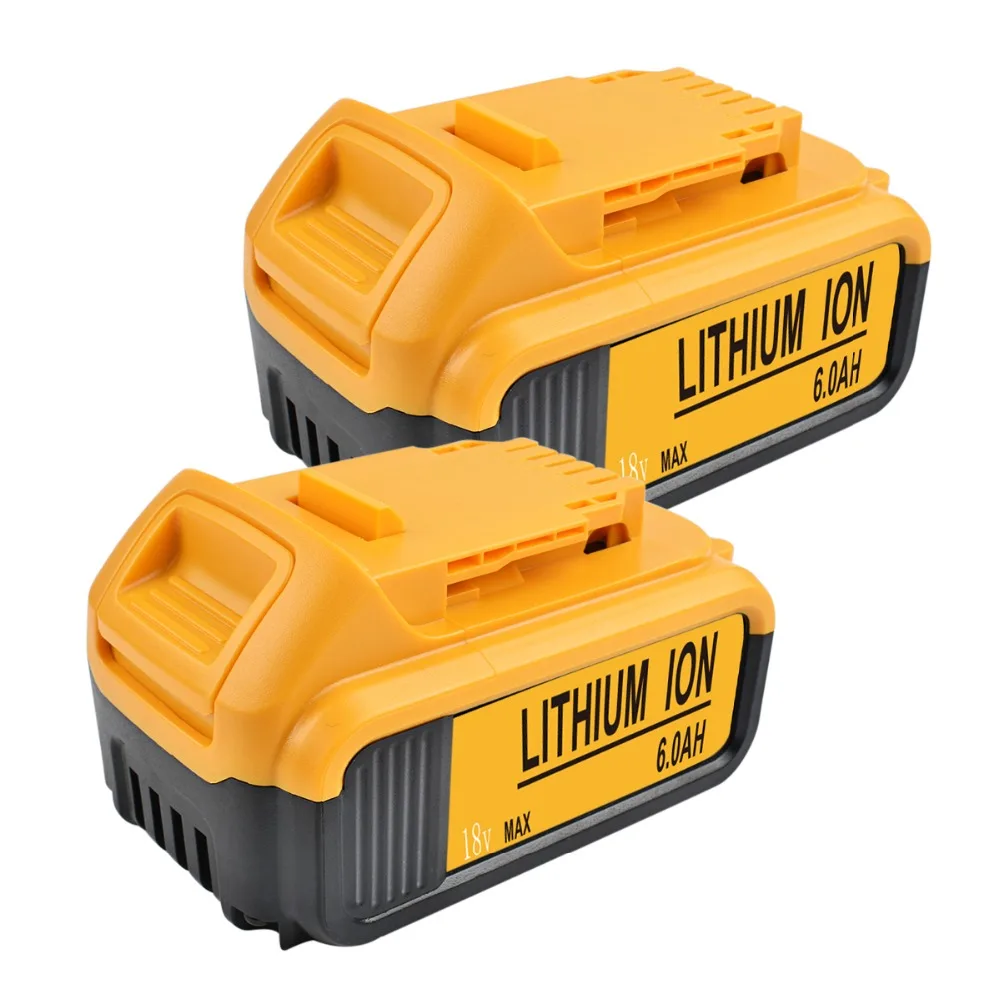 

BATTOOL 2pcs 6000mAh 20V for Dewalt Power Tool Battery for DCB180 DCB181 DCB182 DCB201 DCB201-2 DCB200 DCB200-2 DCB204-2