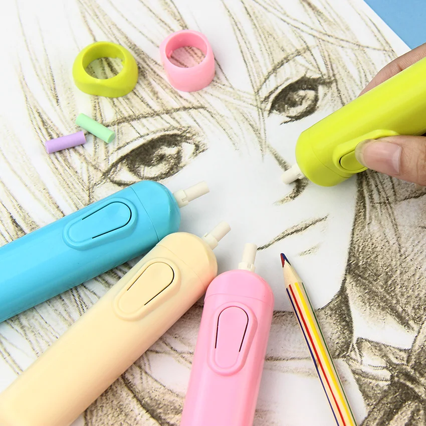 1 pc pencil electric eraser for lazy writing drawing child automatic 1 pc pencil electric eraser for lazy writing drawing child automatic primary school students stationery office gift in eraser from office school supplies