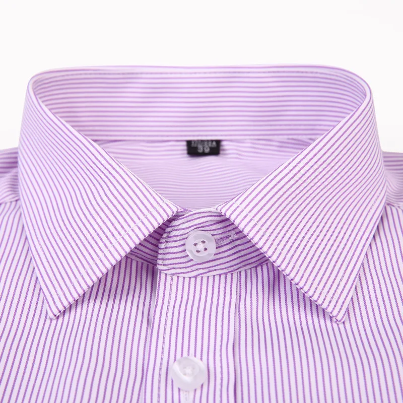 الرجال اللباس عارضة مخطط بأكمام طويلة قميص الذكور منتظم صالح الأزرق الأرجواني 4XL 5XL 6XL 7XL 8XL زائد حجم قمصان