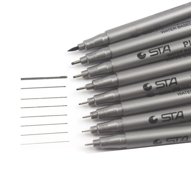 Pigment Liner Pigma Micron Ink Marker Pen 0.05 0.1 0.2 0.3 0.4 0.5 0.6 0.8 Different Tip Black Fineliner Sketching Pens 1Piece marker pens,pen marker,markers pen,marker pen,art marker pens,art markers,sketching markers,micro pens,drawing pen