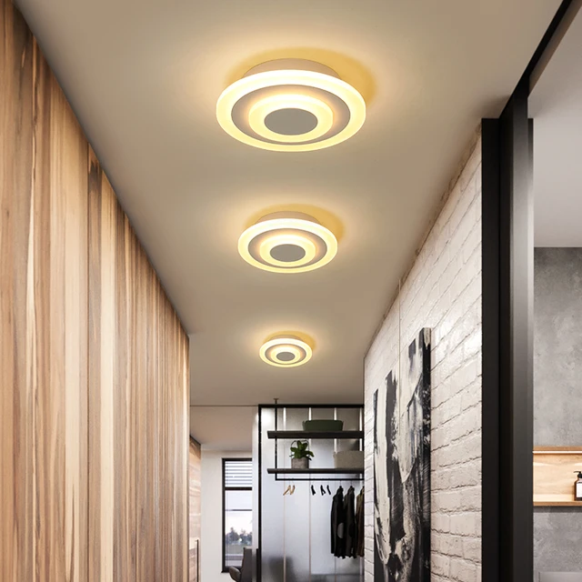 Modern Led ceiling lights for hallway balcony bedroom study room glass luster plafonnier home Deco ceiling lamp AC90-265V