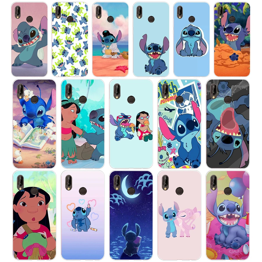 

120SD Stitch Funny Cute Cartoon Soft Silicone Tpu Cover Case for Honor 10 huawei p mate 10 20 lite y5 y6 prime 2018