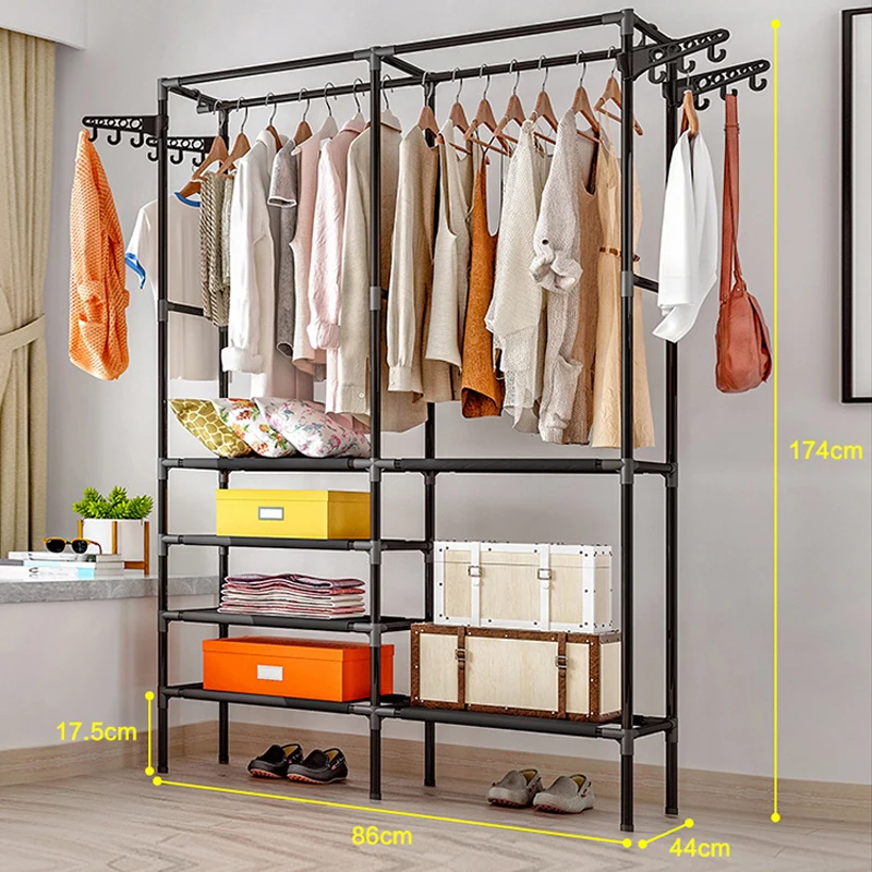 Bedroom Floor Hanger Simple Coat Rack Clothes Storage Wardrobe Home Shelf Hangers Economical Drying - 32988242745  Bedroom Floor Hanger Simple Coat Rack Clothes Storage Wardrobe Home Shelf Hangers Economical Drying - 32988242745