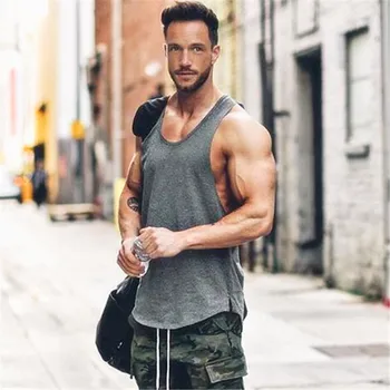 Brand gyms clothing Men Bodybuilding and Fitness Stringer Tank Top Vest sportswear Undershirt muscle workout Singlets 4
