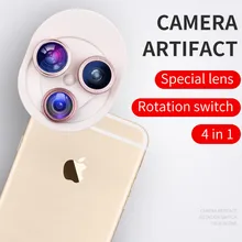 Универсальные зажимы 4 в 1 Объективы для камер Комплект рыбий глаз широкоугольный макрообъектив CPL Для iPhone 8X7 6 6S Plus samsung сотовый телефон Lentes